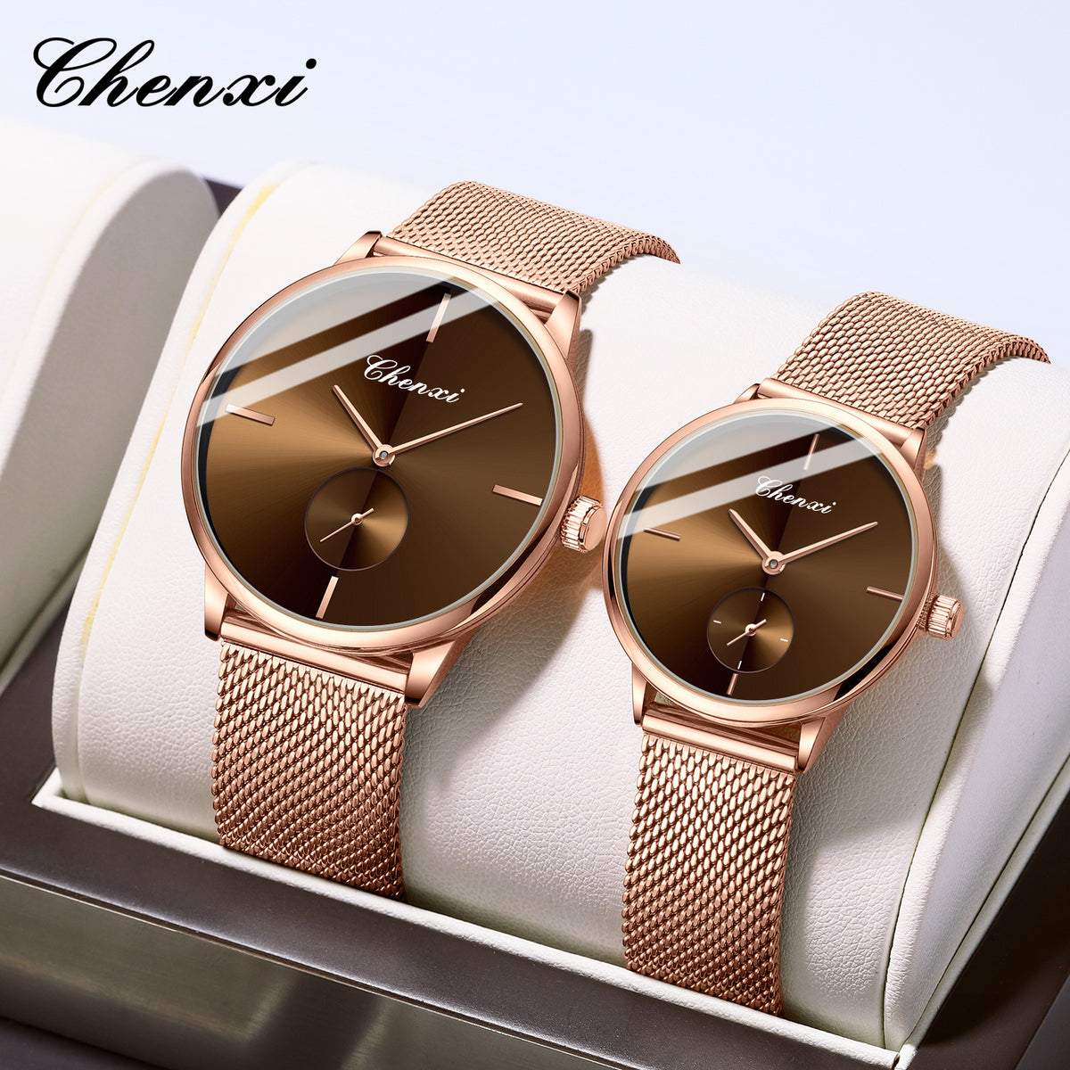 Slim Steel Mesh Quartz Watch for Couples