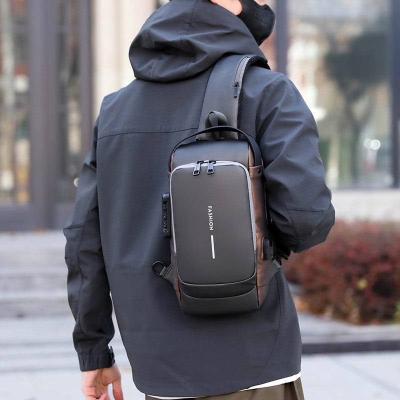 Mens Security Crossbody Bag with Password Lock