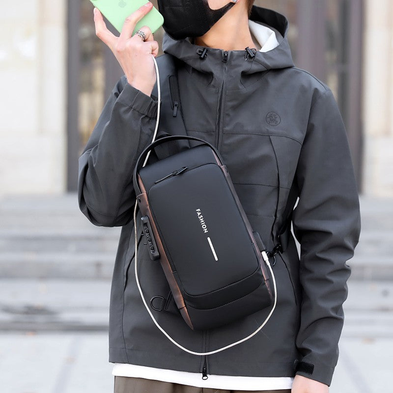 Mens Security Crossbody Bag with Password Lock