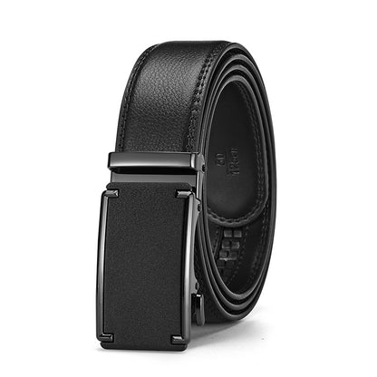 Mens Genuine Leather Automatic Buckle Business Belt