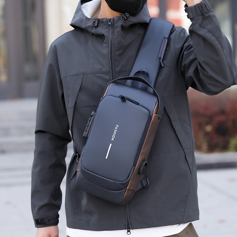 Mens Security Crossbody Bag with Password Lock