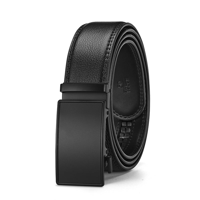 Mens Genuine Leather Automatic Buckle Business Belt