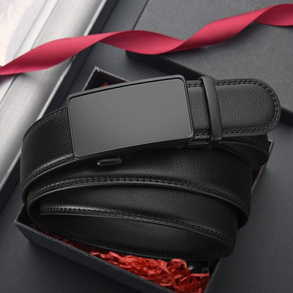 Mens Genuine Leather Automatic Buckle Business Belt
