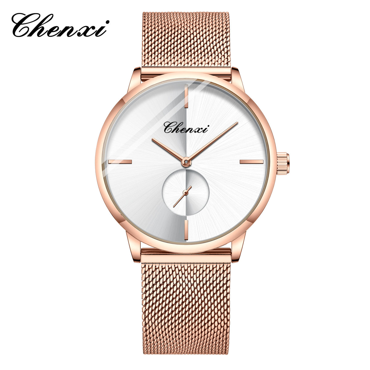 Slim Steel Mesh Quartz Watch for Couples
