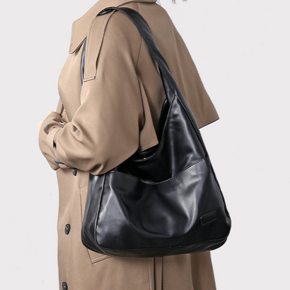Soft Leather Bucket Tote Bag