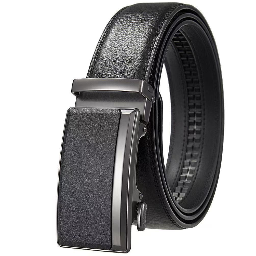 Mens Genuine Leather Automatic Buckle Business Belt